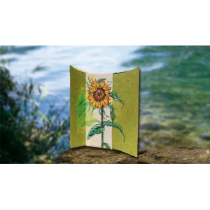 Biodegradable Cremation Ashes Urn – SUNFLOWER  IN AUTUMN (Airbrushed by Skilled Artists)